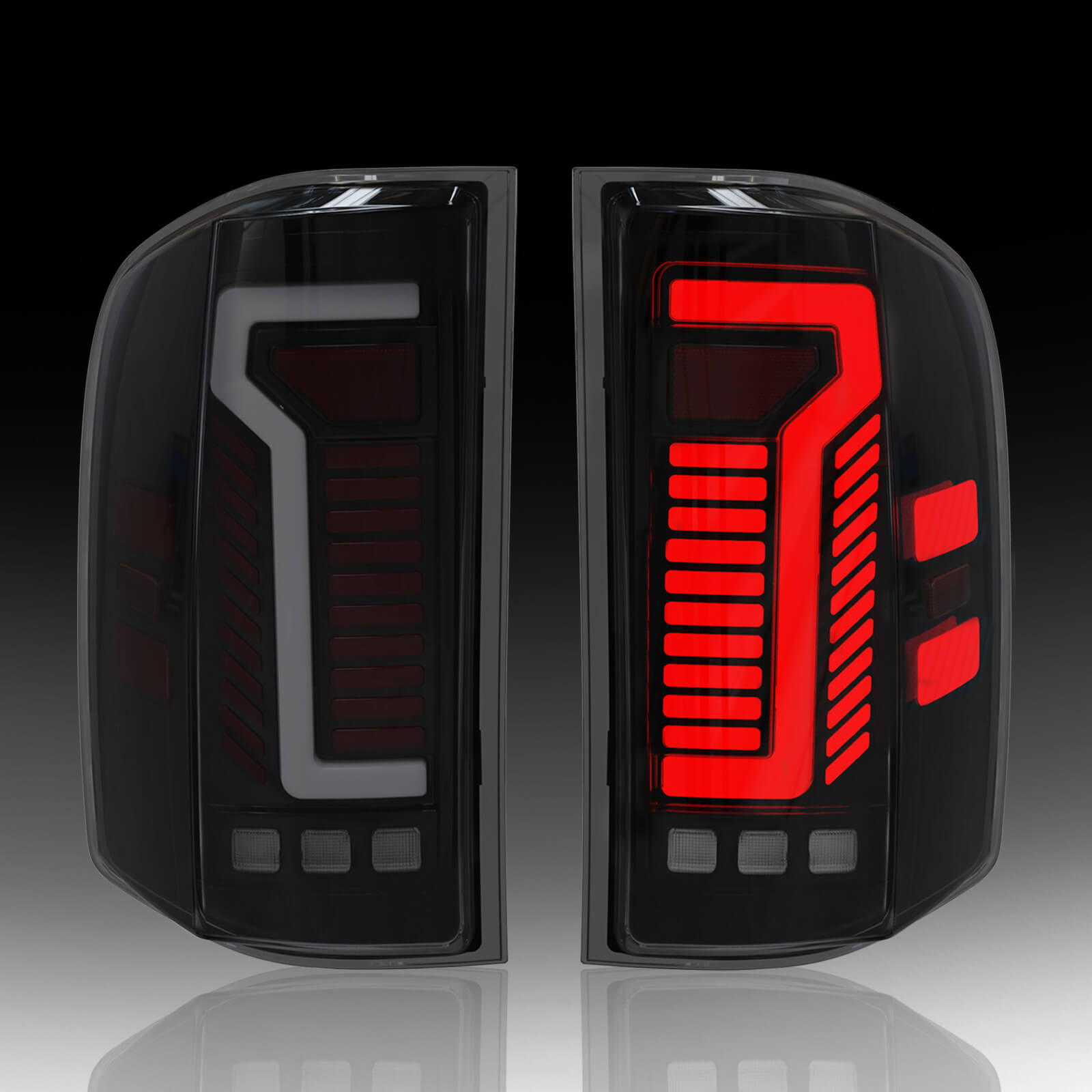 OKSIWA Sequential Led tail lights for 2007-2013 Chevy Silverado 1500 2500HD 3500HD Starting Animated Rear Light Assembly, Dynamic Turn Signal,Brake Light,Reverse Light Smoked-9