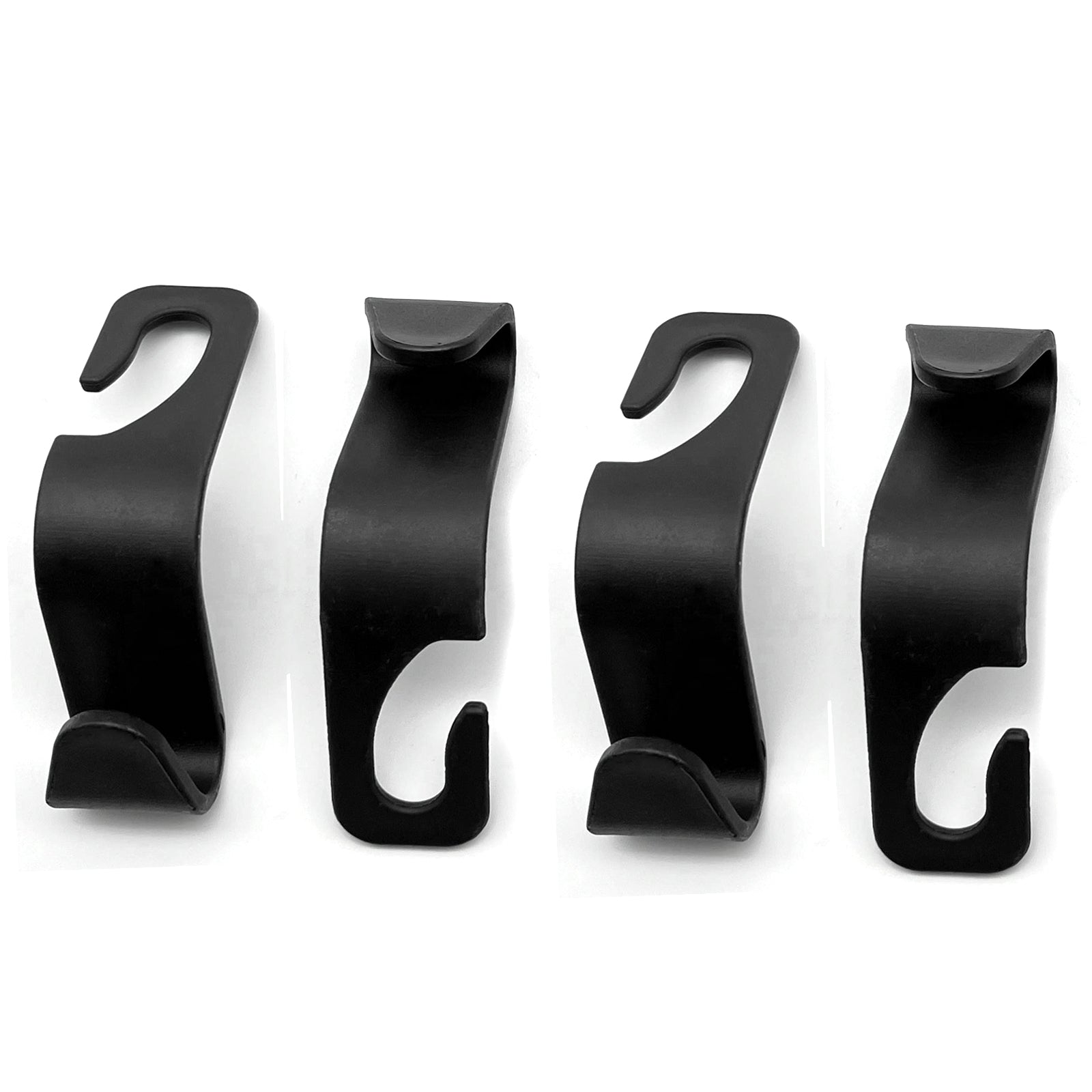 4pcs Black Car Seat Front Back Headrest Hooks Truck Coat Purse Bag Hanger Holder