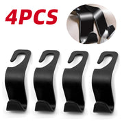 4pcs Black Car Seat Front Back Headrest Hooks Truck Coat Purse Bag Hanger Holder