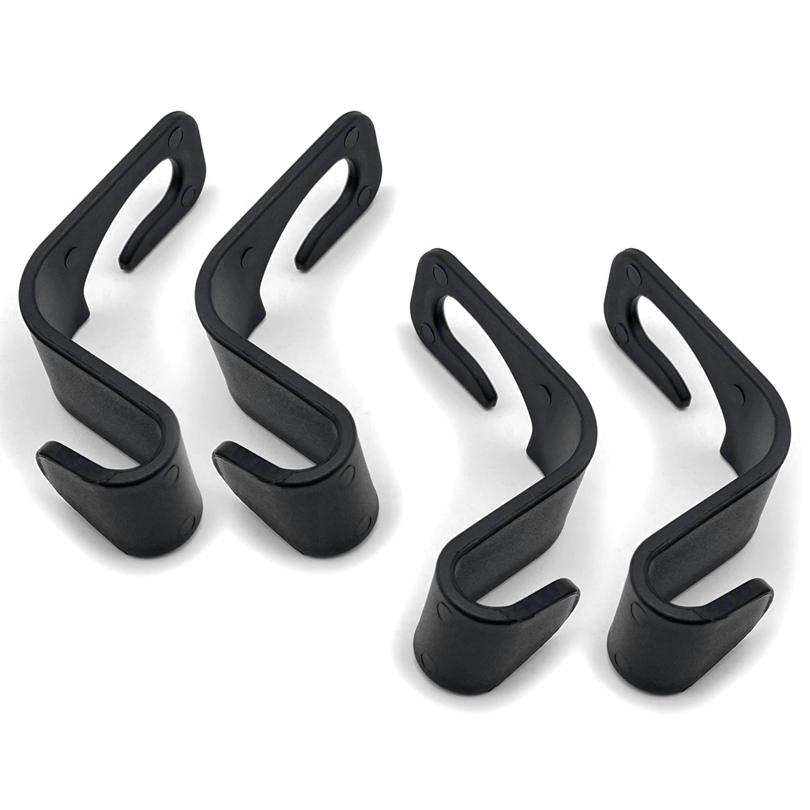 4pcs Black Car Seat Front Back Headrest Hooks Truck Coat Purse Bag Hanger Holder