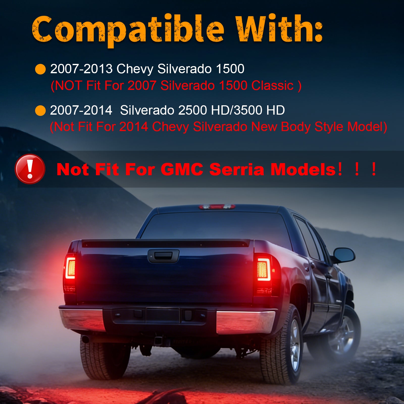OKSIWA Upgrade Full LED Tail Lights for 2007-2013 Chevy Silverado 1500/2500HD/3500HD,Brighter & Safer, Smoke Lens Rear Lights, Easy Installation, Weather-Resistant-5