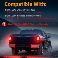 OKSIWA Upgrade Full LED Tail Lights for 2007-2013 Chevy Silverado 1500/2500HD/3500HD,Brighter & Safer, Smoke Lens Rear Lights, Easy Installation, Weather-Resistant-5