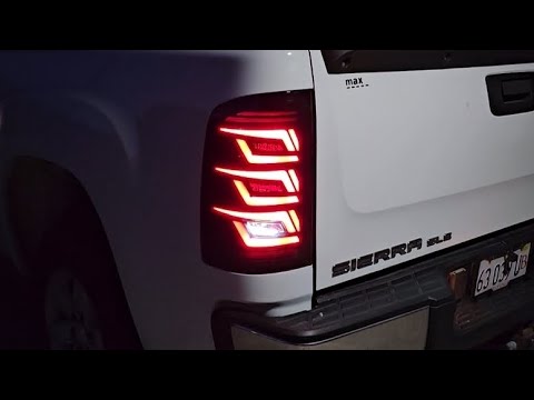 Animated Sequential Smoked LED Tail Lights for 2007-2013 GMC Sierra 1500 2500HD 3500HD Plug & Play-2